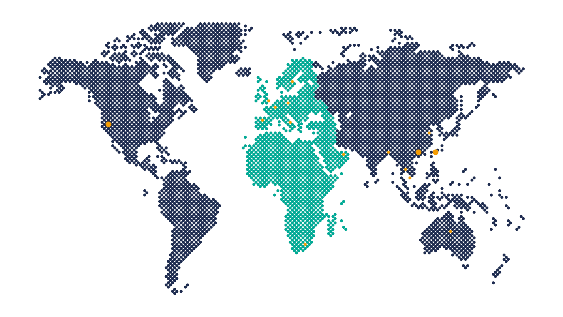 Worldmap showing the EMEA region of Newland