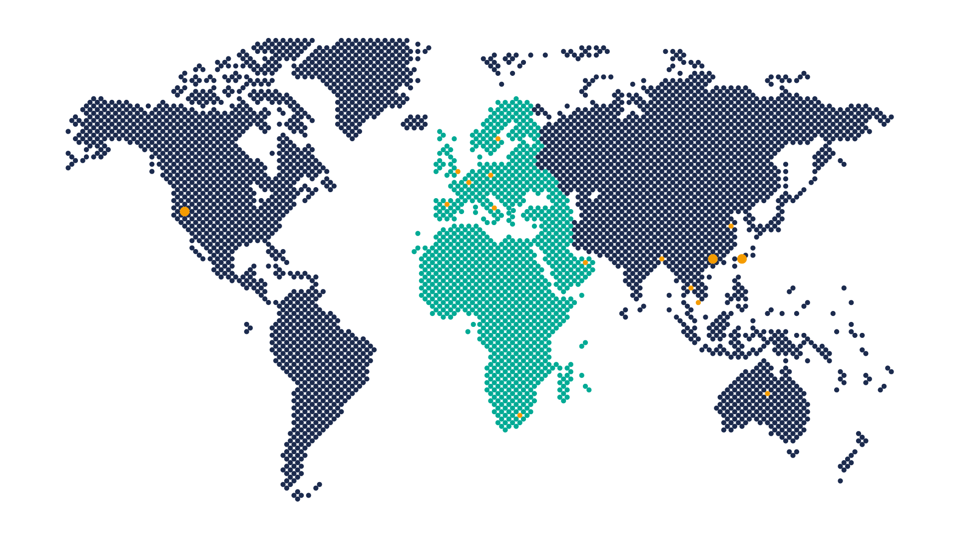 Worldmap showing the EMEA region of Newland